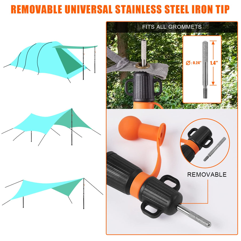 Tent Poles For Tarp, Camuland Telescoping Camping Gear Accessories Stakes For Hammock Rain Fly Sun Shade Adjustable Lightweight