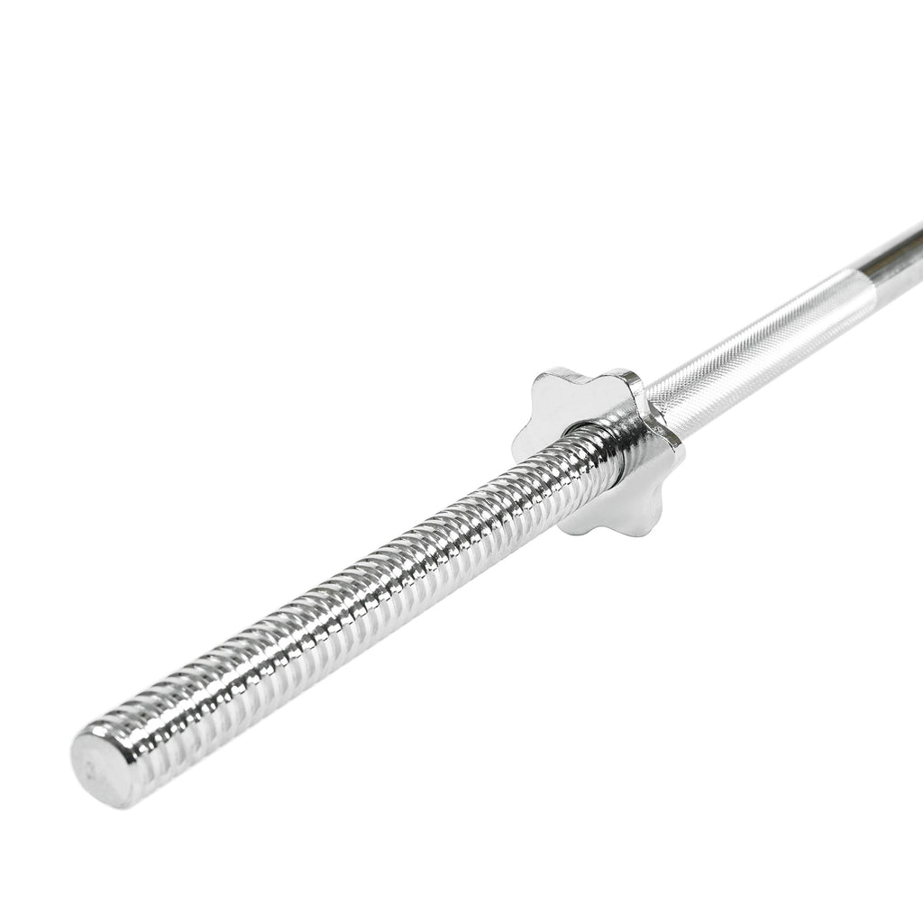 Sunny Health & Fitness 60 Inch Threaded Chrome Barbell Bar, 1 Inch Barbell Diameter With Ring Collars - Stbb-60