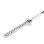 Sunny Health & Fitness 60 Inch Threaded Chrome Barbell Bar, 1 Inch Barbell Diameter With Ring Collars - Stbb-60