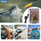 Ansnbo 36 Pcs Fly Fishing Flies Kit, Hand Tied Trout Bass Fly Assortment With Fly Box, Dry Wet Nymph Flies Streamers Fly Fishing