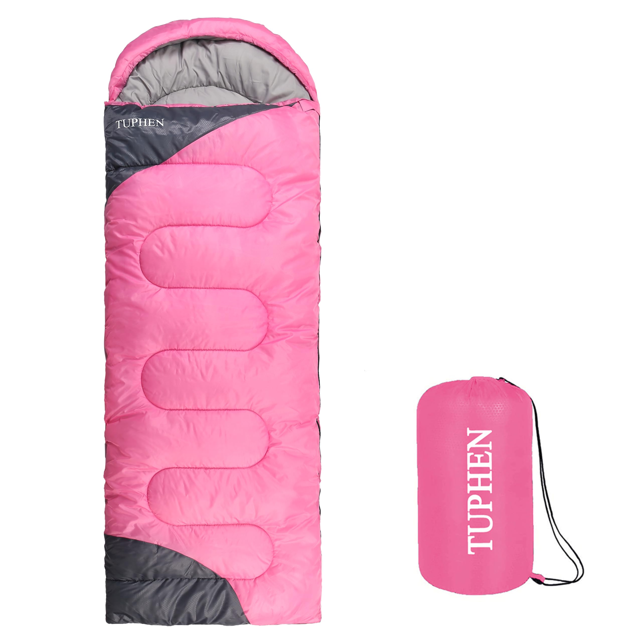Tuphen - Xl Camping Sleeping Bag For Adults Kids, 3-4 Seasons Warm Cold Weather - Waterproof Sleeping Bags For Hiking Backpackin