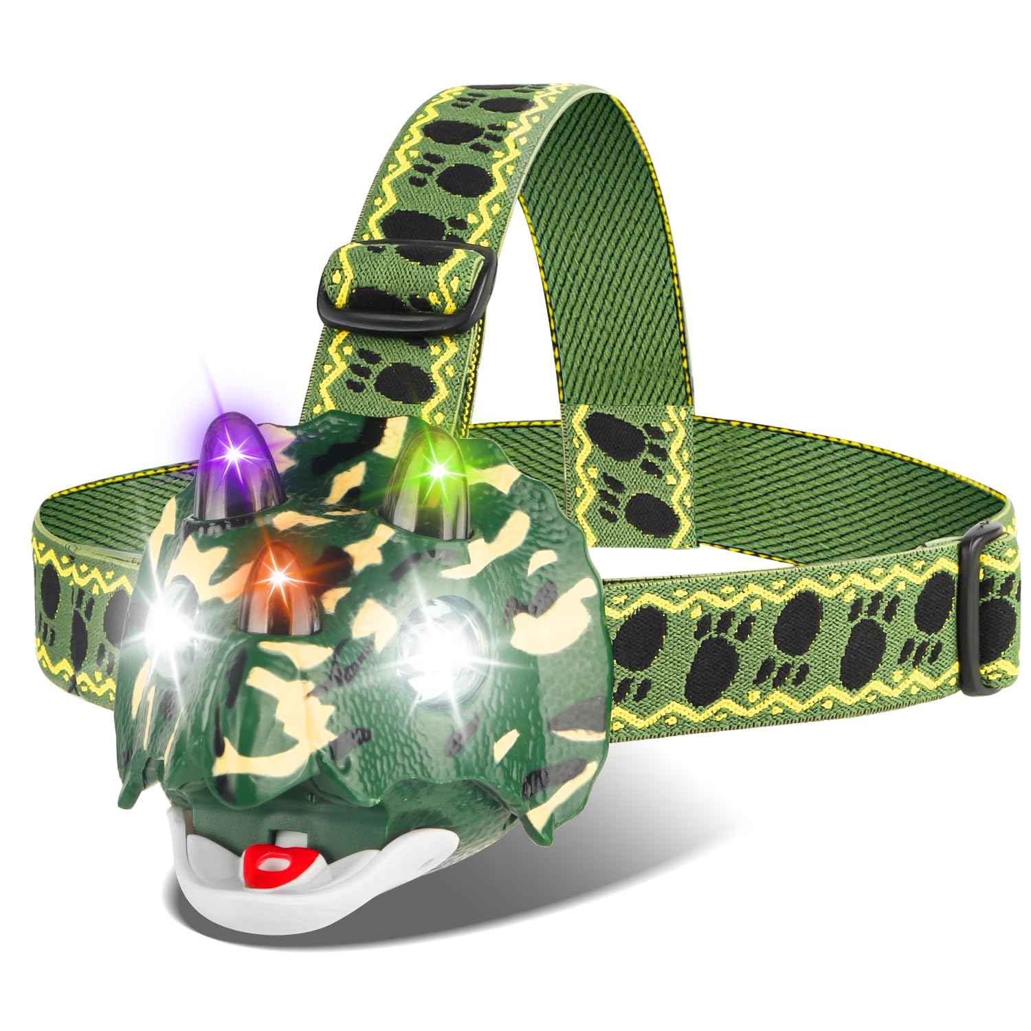 TIGTECGAME Dinosaur LED Headlamp T-Rex Headlamp for Kids Camping Gear Essentials Dinosaur Toy Head Lights Flashlight for Boys Gi