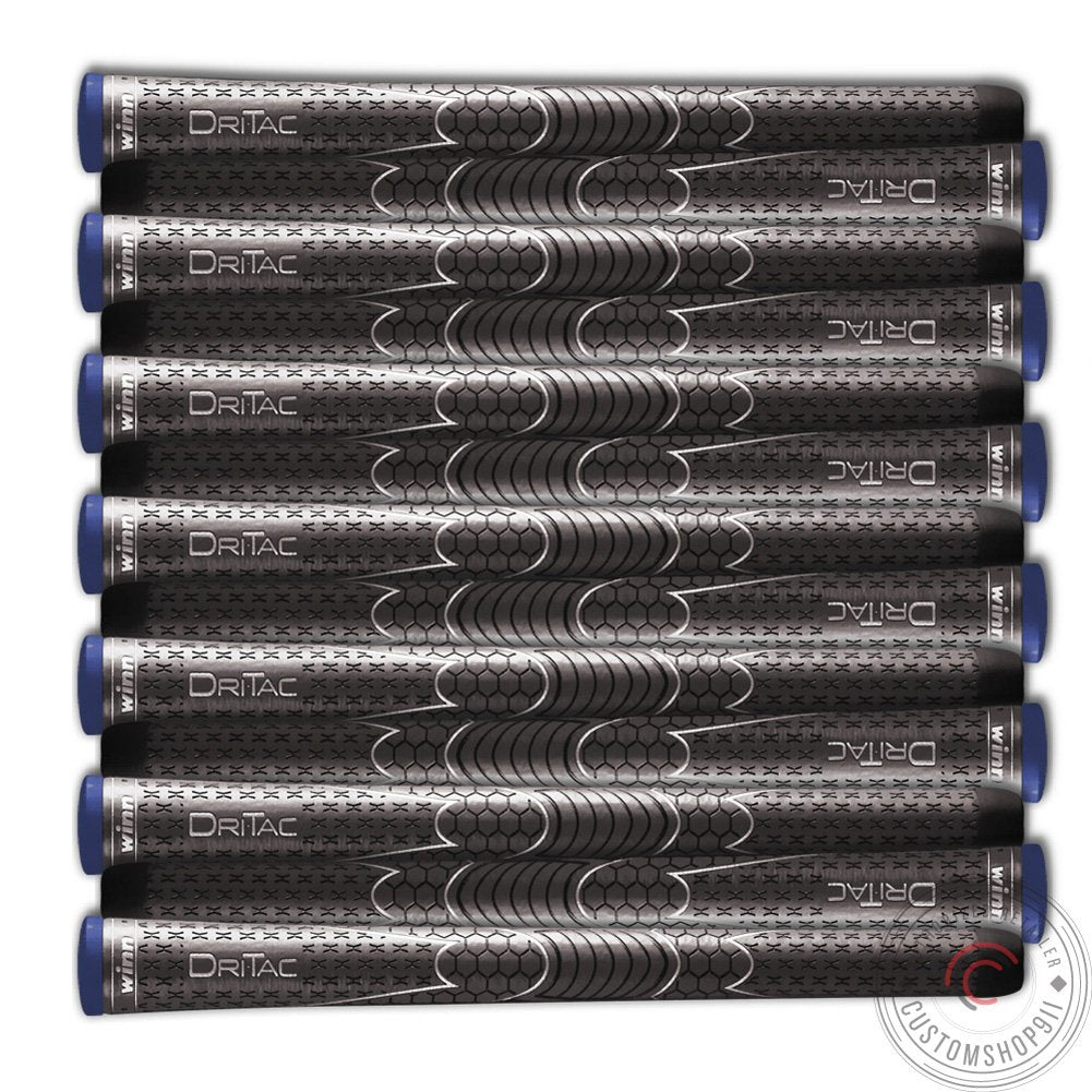 Set Of 9 Brand New Winn Dritac Midsize Avs Gray Golf Grip - Dri-Tac!