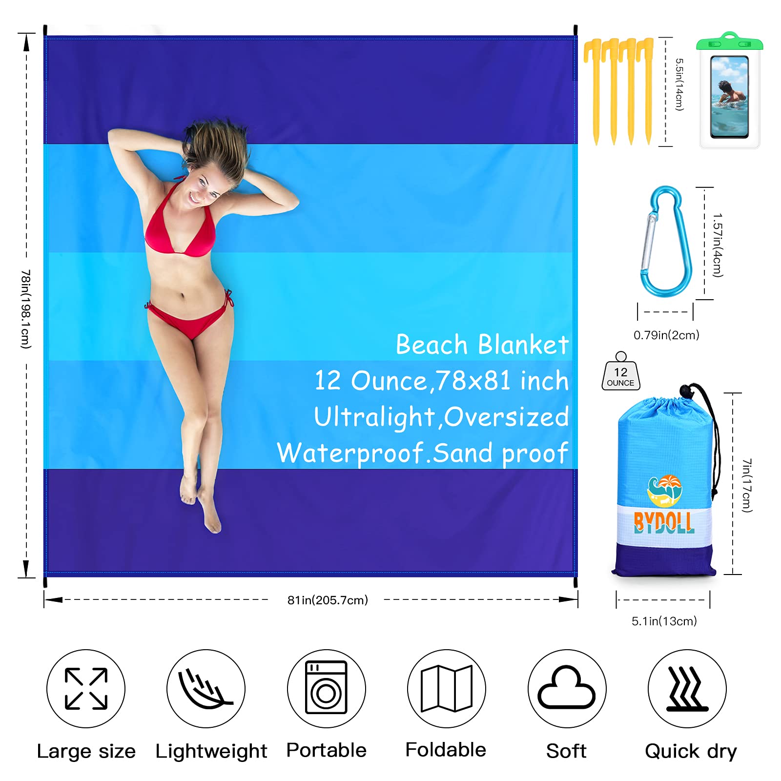 Bydoll Beach Blanket 78''