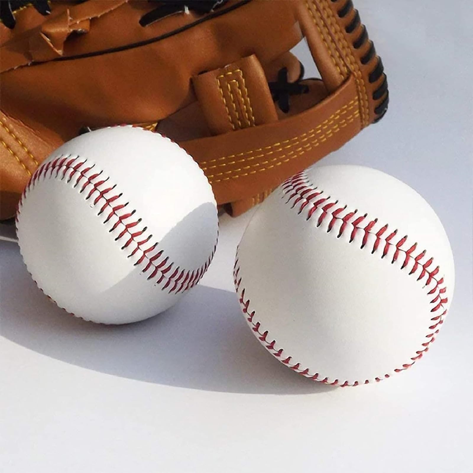 Omyopy 12 Pack Blank Hard Baseballs Solid Cork Core, 9 Inch Baseball Balls Unmarked Autographs Baseball For League Play, Pitchin