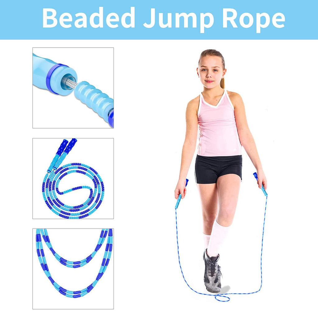 Leeboom Jump Rope, Adjustable Length Tangle-Free Segmented Soft Beaded Skipping Rope, Fitness Jump Rope For Kids, Man, And Women