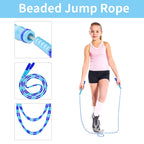 Leeboom Jump Rope, Adjustable Length Tangle-Free Segmented Soft Beaded Skipping Rope, Fitness Jump Rope For Kids, Man, And Women