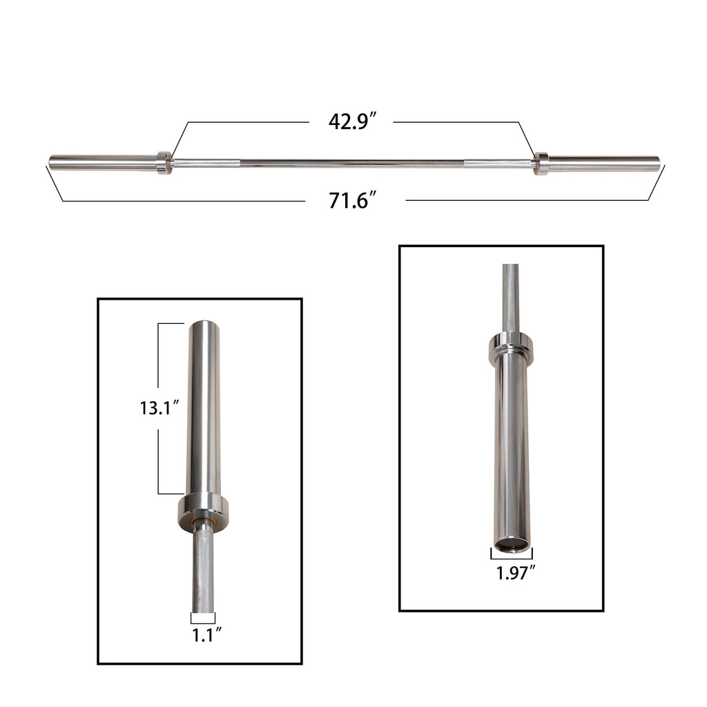Fitvids Olympic Bar For Weightlifting And Power Lifting Barbell, 700-Pound Capacity, 6-Foot, Chrome