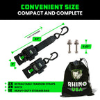 Rhino Usa Retractable Boat Trailer Straps (2-Pack)-Heavy Duty 2 Inch X 43 Inch Boat Tie Down Straps-Ultimate Trailer Mount Trans