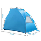 Beach Tent-Outdoors Easy Up Cabana Tent Sun Shelter Beach Umbrella, Deluxe Large For 4 Person Blue