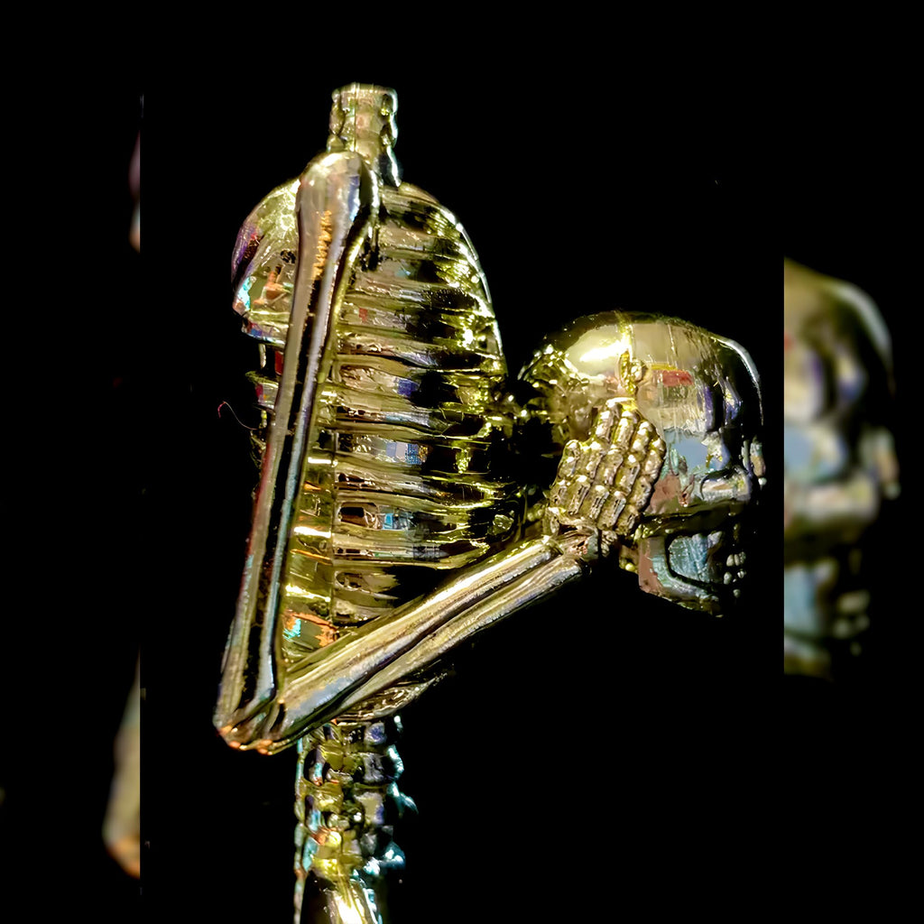 Amscan Ultimate Gold Best Costume Skeleton Plastic Trophy - 9.5''X3'', 1 Count - Durable & Unique Design - Perfect For Awarding,