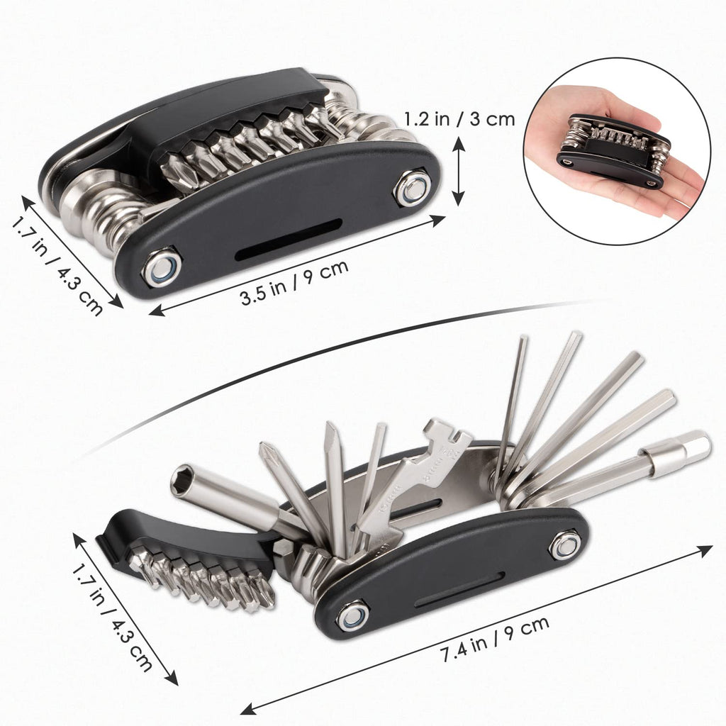 Wotow Bike Repair Tool Kit - 21 In 1 Bicycle Multitool With Bone Wrench Portable Mountain Bike Tool Kit Riding Emergency Mainten