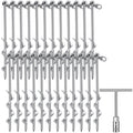 Zhengmy 24 Pcs Ground Anchors Screw In, 12 Inch Heavy Duty Tent Stakes With Trampoline Anchor Hook Ground Stakes For Camping Ten