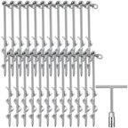 Zhengmy 24 Pcs Ground Anchors Screw In, 12 Inch Heavy Duty Tent Stakes With Trampoline Anchor Hook Ground Stakes For Camping Ten