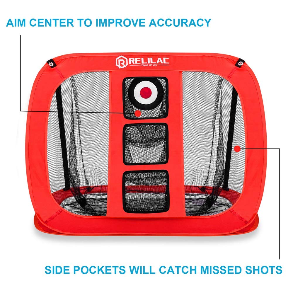 Relilac Pop Up Golf Chipping Net - Indoor/Outdoor Golfing Target Accessories For Backyard Accuracy And Swing Practice - Great Gi