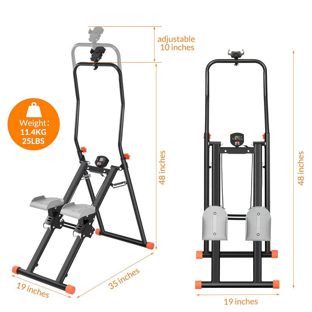 Rygeo Stair Stepper Resistance Adjustable Vertical Climber Machine Ab Glute And Leg Home Cardio Exerciser