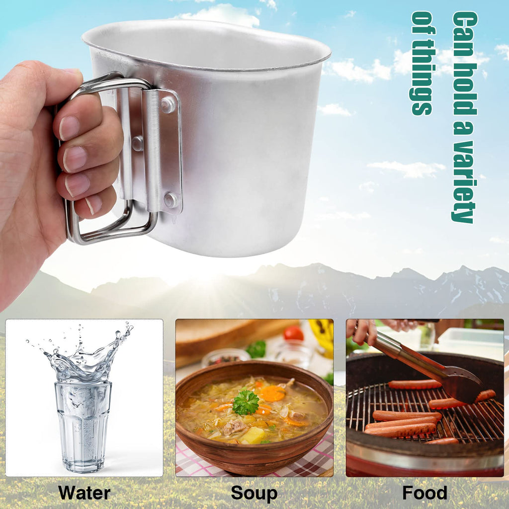 1 Quart Canteen Kit Portable Canteen Hydration Canteens Water Bottle With Reinforced Nylon Bottle Pouch Cover Bag,Aluminum Cup A