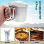 1 Quart Canteen Kit Portable Canteen Hydration Canteens Water Bottle With Reinforced Nylon Bottle Pouch Cover Bag,Aluminum Cup A