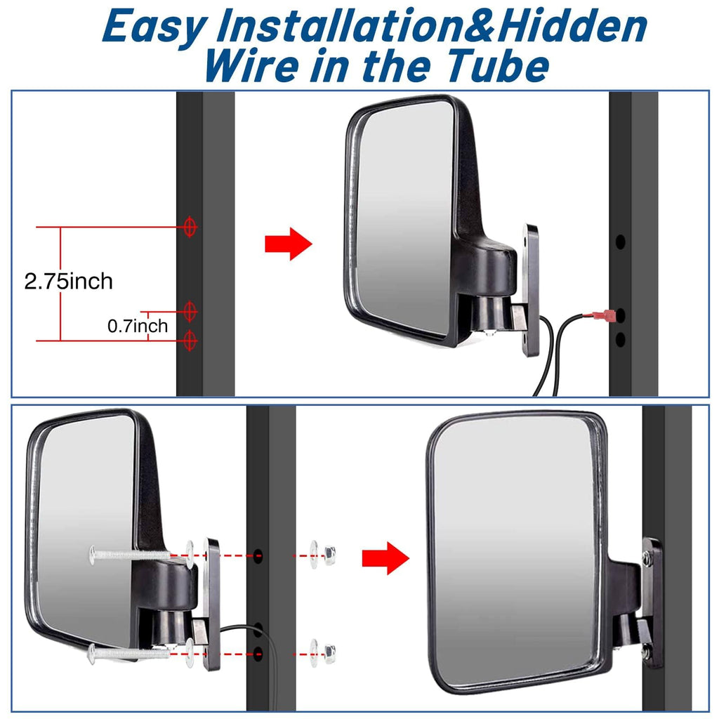 Golf Cart Side Mirrors With Turn Signal Light Golf Cart Rear View Mirrors For Club Car Ezgo Yamaha Side Mirrors Golf Cart
