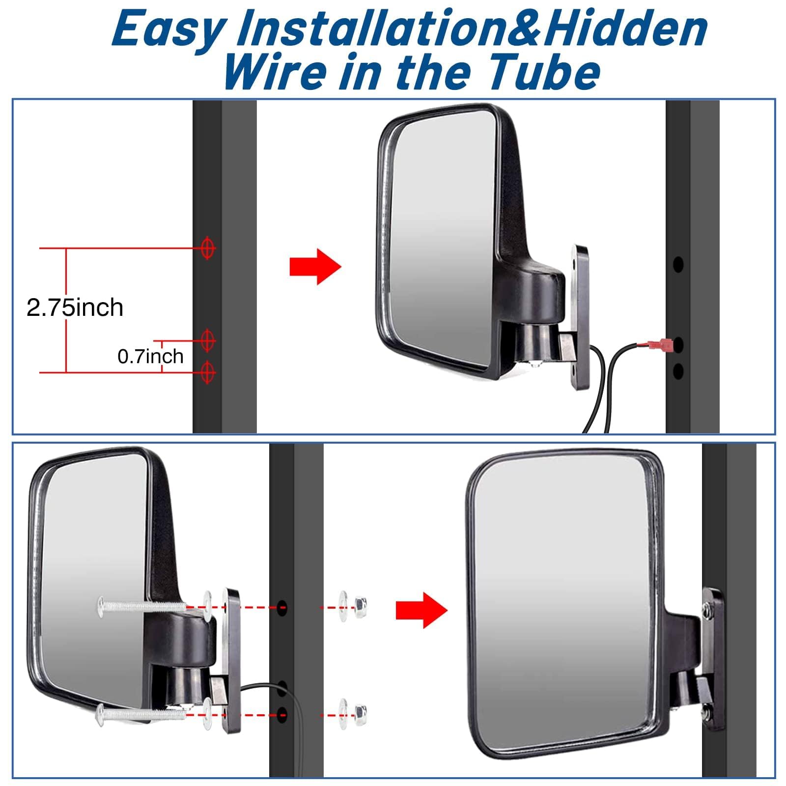 Golf Cart Side Mirrors With Turn Signal Light Golf Cart Rear View Mirrors For Club Car Ezgo Yamaha Side Mirrors Golf Cart