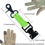 Melotough Tactical Glove Clip Braided Paracord Gloves Clips Holder For Hunting, Hiking, Camping, Outdoor Activities(Lime)