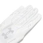 Under Armour Men'S F9 Nitro Football Gloves, (100) White/Distant Gray/Metallic Silver, Medium