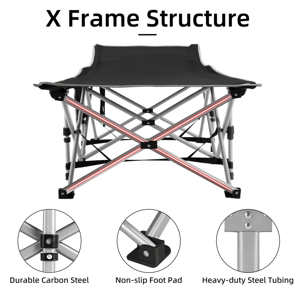 Fragess Portable Camping Cot, Sleeping Cots For Adults, 28 Extra Wide Folding Cot Max Load 600Lbs With Thick Mattress, Portable