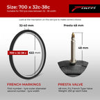 Fincci Bike Inner Tube 700X35C  32C  38C - Presta Valve Inner Tubes 48Mm For Cycle Bicycle Bike Tire - Pack Of 2