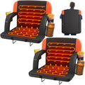 HOPERAN 23 2pcs Dual-Sided Heated Stadium Seats for Bleachers with Back Support, 3 Levels Heating Bleacher Seat with Backs and C