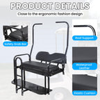 Kuafu Black Rear Flip Back Seat Compatible With 1982-2000.5 Club Car Ds Model Golf Cart 1102 Lbs Weight Capacity Heavy Duty Stee