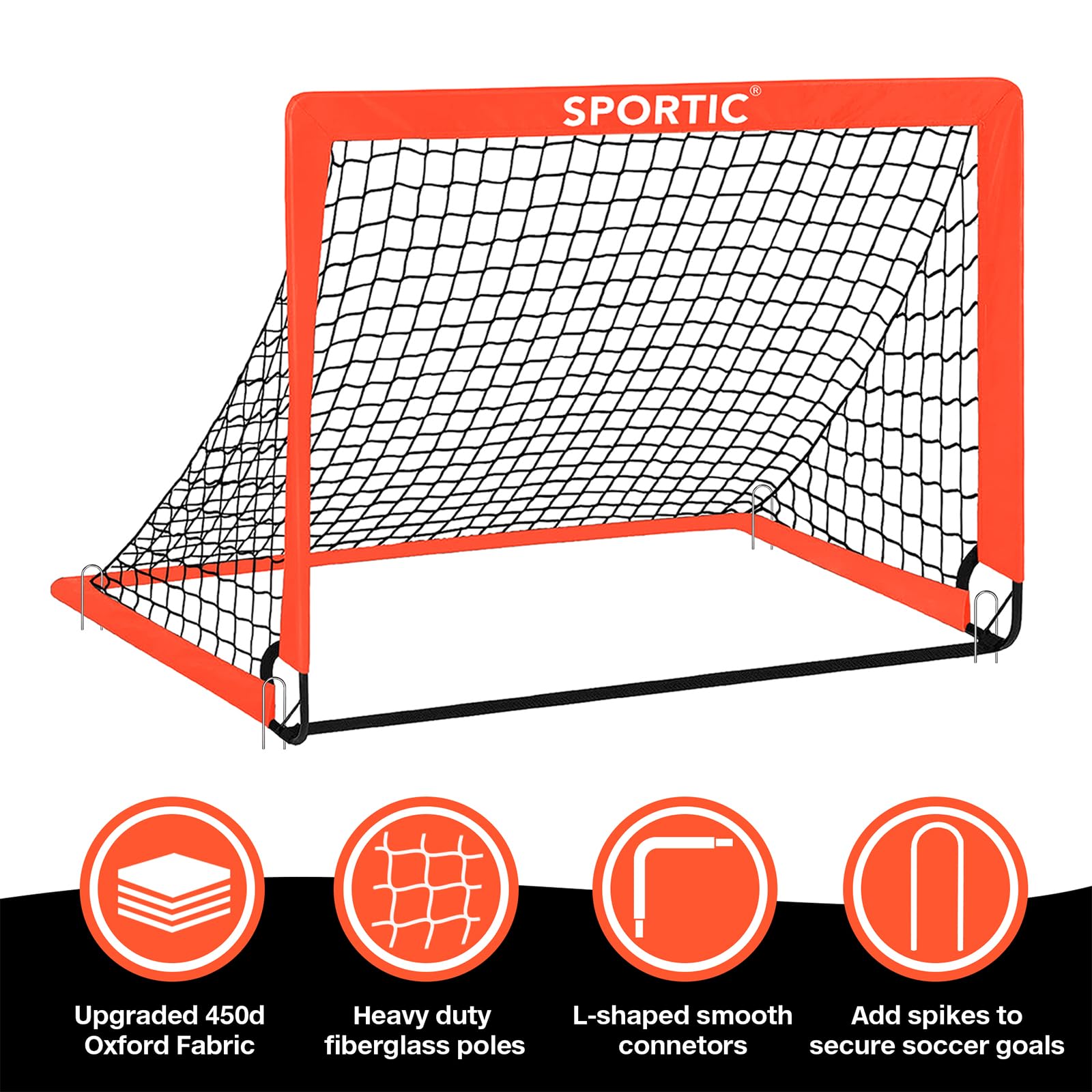 2 Pack 4 ' X 3 ' Soccer Goal Net Set, Pop Up Kids Practice Soccer Goals For Indoor And Outdoor.Portable Soccer Net With Carrying