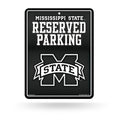 Rico Industries NCAA Mississippi State Bulldogs Metal Parking Sign 8.5 x 11 Carbon Fiber Metal Parking Sign - Great for Man Cave