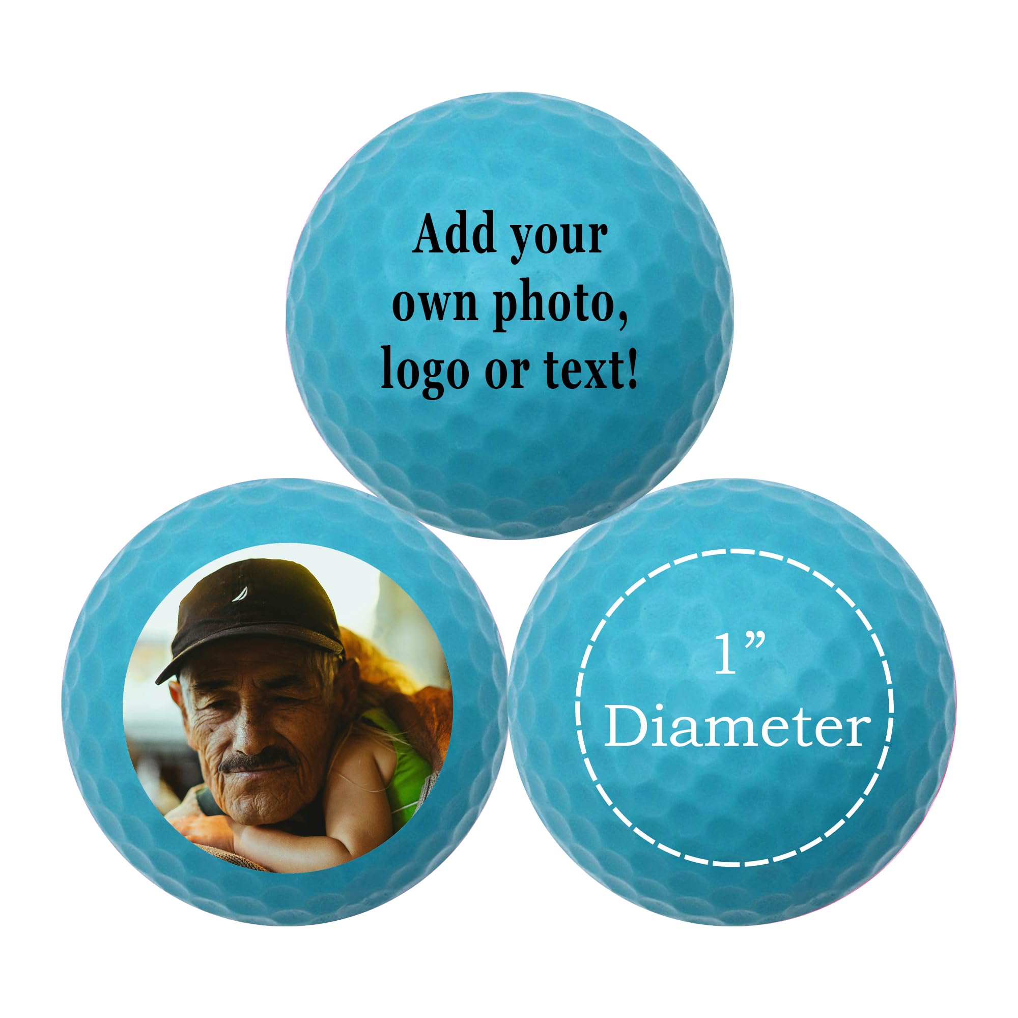 GBM Turquoise Custom Golf Balls Personalized Golf Balls - Add Photo Logo or Text for Parties, Events & Short Game Play, Great Gi
