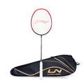 3D Calibar X Boost Carbon Graphite Strung Racquets, 83 Grams, 30 Lbs String Tension and Free Full cover(Dark Grey/Red)
