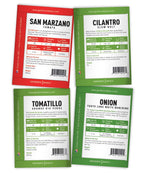Heirloom Hot Salsa Growing Seed Packets 8 Varieties Habanero, Jalapeno, Serrano Peppers, Roma, San Marzano Tomato, Cilantro, Gre