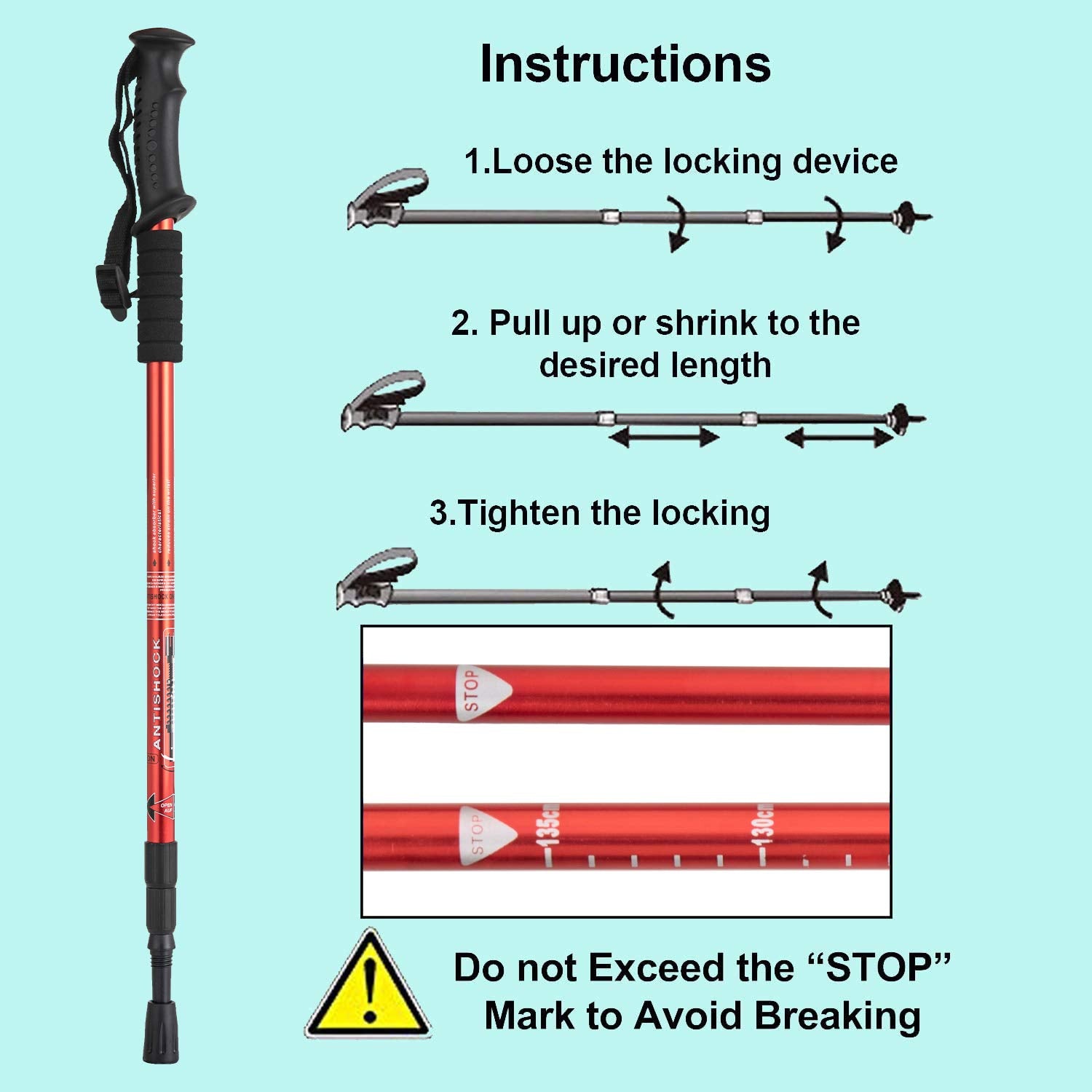 Aihoye Hiking Trekking Poles, 2 Pack Collapsible,Lightweight, Anti Shock, Hiking Or Walking Sticks,Adjustable Hiking Pole For Me