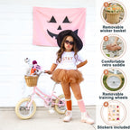 Petimini 14 Inch Little Kids Bike For Age 3 4 5 Years Old Girls Retro Vintage Style Bicycles With Basket Training Wheels And Bel