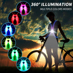 Ni-Shen Led Reflective Running Vest With Front Light,Running Lights For Runners,Reflective Running Gear For Men/Women Running,Cy