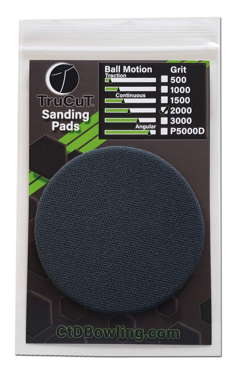 Trucut Sanding Pad  2000 Grit  5'' Diameter  Sanding Pads Made For Bowling Balls  Bowling Ball Resurfacing Pads  Surface Managem