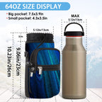 Aortdes 25/32/40/64Oz Water Bottle Bag Holder Carrier-Insulated Crossbody Sling Case Sleeve With Strap & Pockets For Men Women G