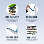 Storeyourboard Wakeboard Wall Storage Rack, Metal Adjustable 4 Wakeboard And Wakesurf Mount