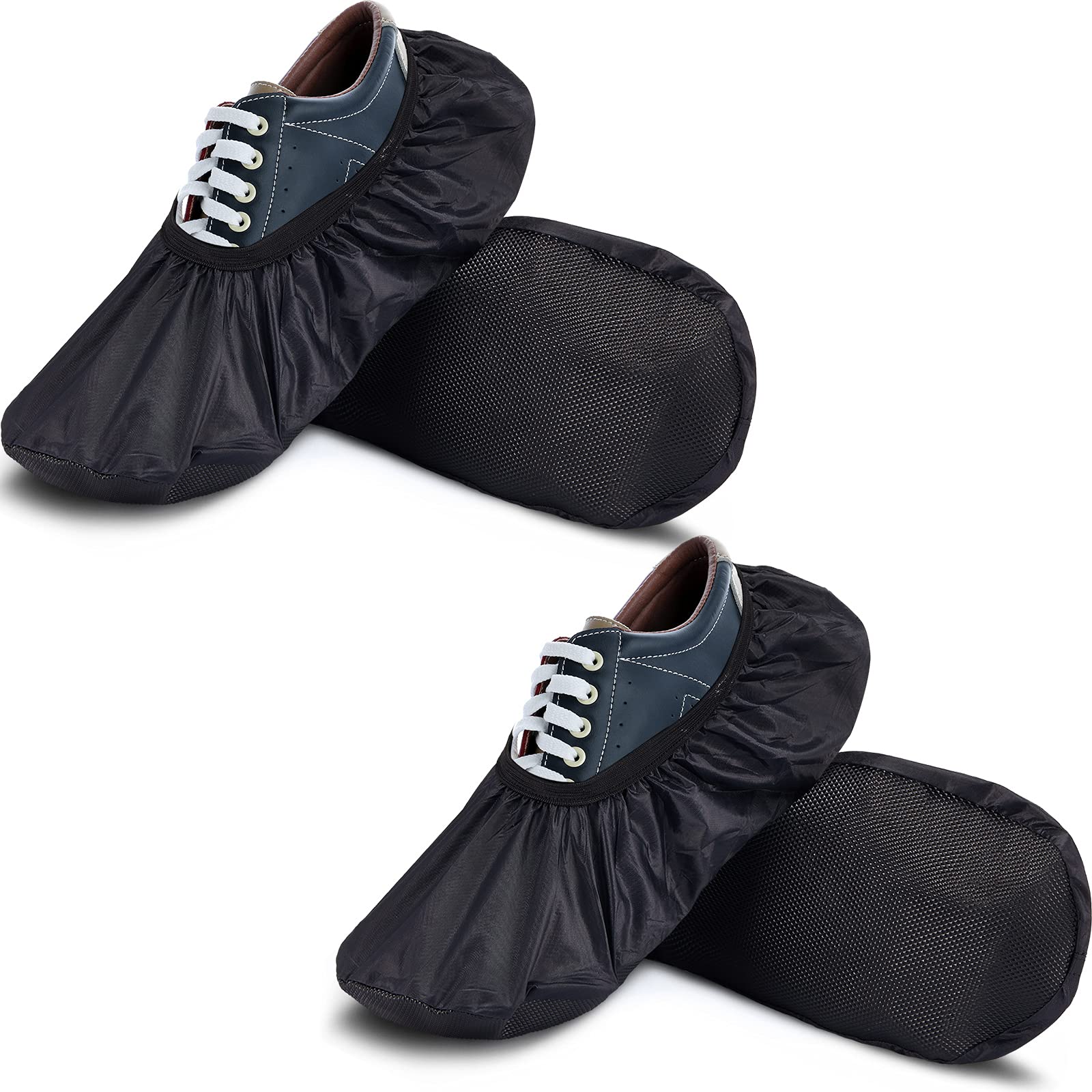 Satinior 2 Pairs Black Bowling Shoe Covers Non-Slip Bowling Shoe Covers Shoe Protector Covers For Bowling Adults (M)