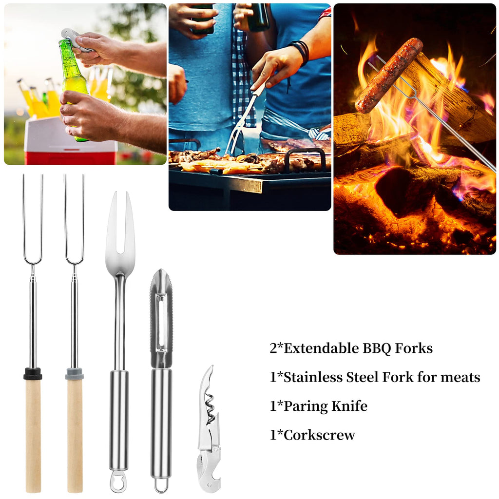 Camping Cooking Utensils Set, Stainless Steel Grill Tools, Camping Bbq Cookware Gear And Equipment For Travel Tenting Rv Van Pic