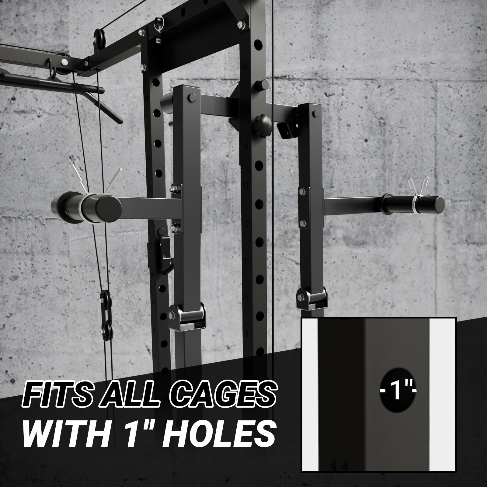 Mikolo Lateral Raise Attachment For Squat Rack, Standing Lateral Raise Machine With 1 '' Holes, Power Rack Cage Attachment, Uppe