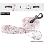 Ihoming Dog Collar And Leash Set For Daily Outdoor Walking Running Training, Floral Sky Design For Small Boys Girls Dogs Cats Pe