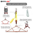Atflbox Game Hoist Gambrel With 700Lb Capacity Deer Hanger And Elk Dual Pulley Hoist Lift System, Hunting Game Hanging Kit For D