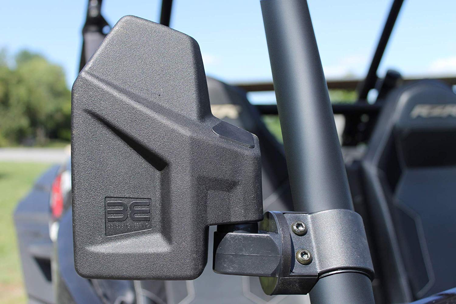 Bevel Engineering Utv Rear View Side Mirror Kit (2 Pack) - Fits With 16 - 2 Round Roll Cage Bar - Break Away And Adjustable - Hi