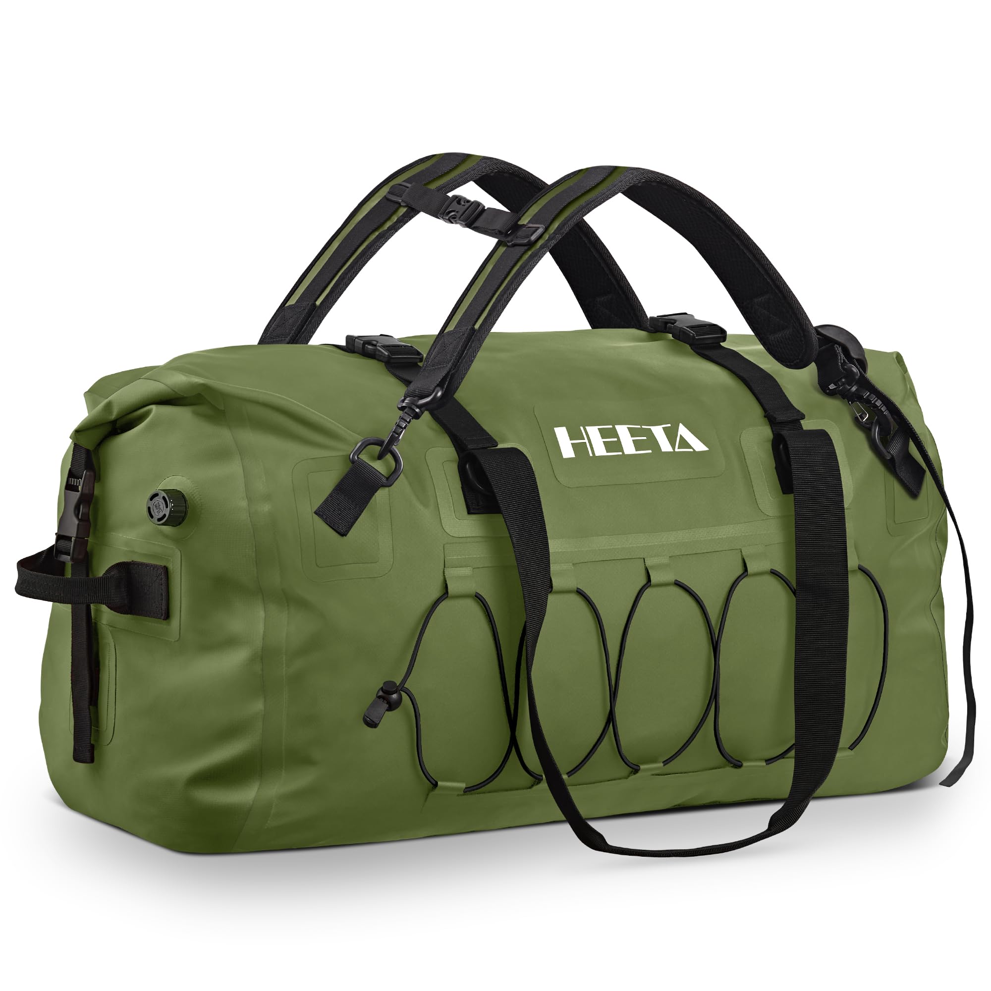 HEETA Waterproof Duffel Bag Motorcycle Dry Bag Backpack, Extra Large Rolltop Travel Duffle Bags with Straps & Handles for Kayaki
