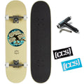 [Ccs] Globe Skateboard Complete Cream 8.25'' - Maple Wood - Professional Grade - Fully Assembled With Skate Tool And Stickers - 