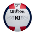 Wilson K1 Silver Indoor Game Volleyball - Official Size, Red/White/Navy